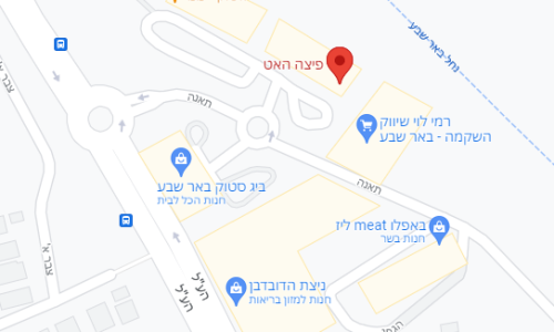 מפת סניף פיצה האט 7 Mall באר שבע