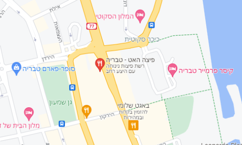 מפת סניף פיצה האט טבריה