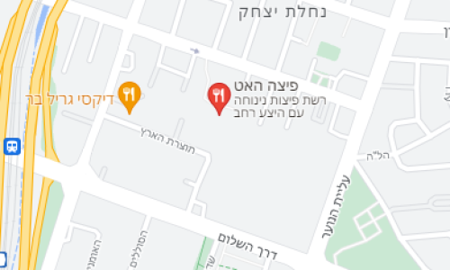 מפת סניף פיצה האט תל אביב מגדלי תל אביב גבעתיים